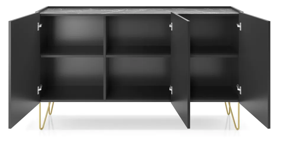 Zestaw mebli do salonu Marbren czarny