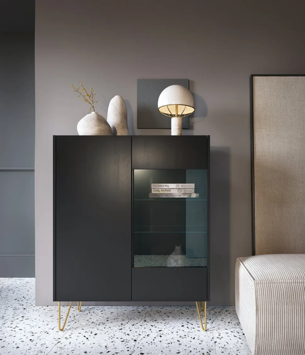 Zestaw mebli do salonu Marbren czarny