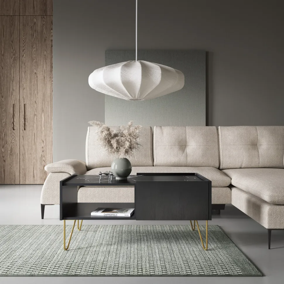 Zestaw mebli do salonu Marbren czarny