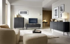 Zestaw mebli do salonu Seda czarne z czarnymi nogami