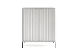 Zestaw mebli do salonu szary/czarny Delicious ryflowane fronty