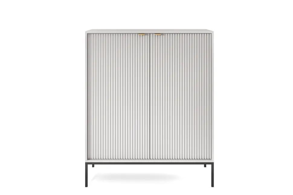 Zestaw mebli do salonu szary/czarny Delicious ryflowane fronty