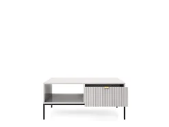 Zestaw mebli do salonu szary/czarny Delicious ryflowane fronty