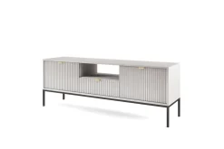 Zestaw mebli do salonu szary/czarny Delicious ryflowane fronty