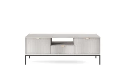 Zestaw mebli do salonu szary/czarny Delicious ryflowane fronty