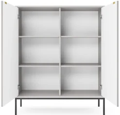 Zestaw mebli do salonu szary/czarny Delicious ryflowane fronty