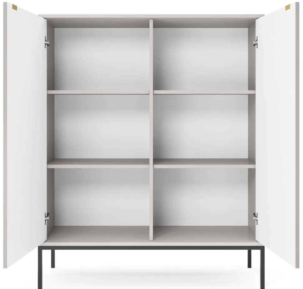 Zestaw mebli do salonu szary/czarny Delicious ryflowane fronty