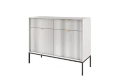 Zestaw mebli do salonu szary/czarny Delicious ryflowane fronty