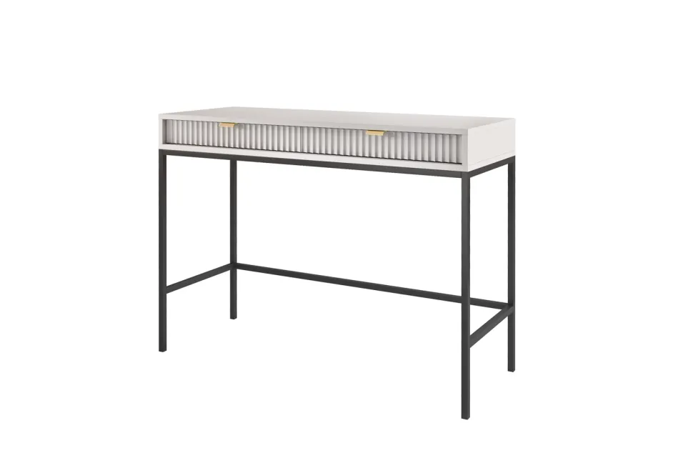 Zestaw mebli do salonu szary/czarny Delicious ryflowane fronty