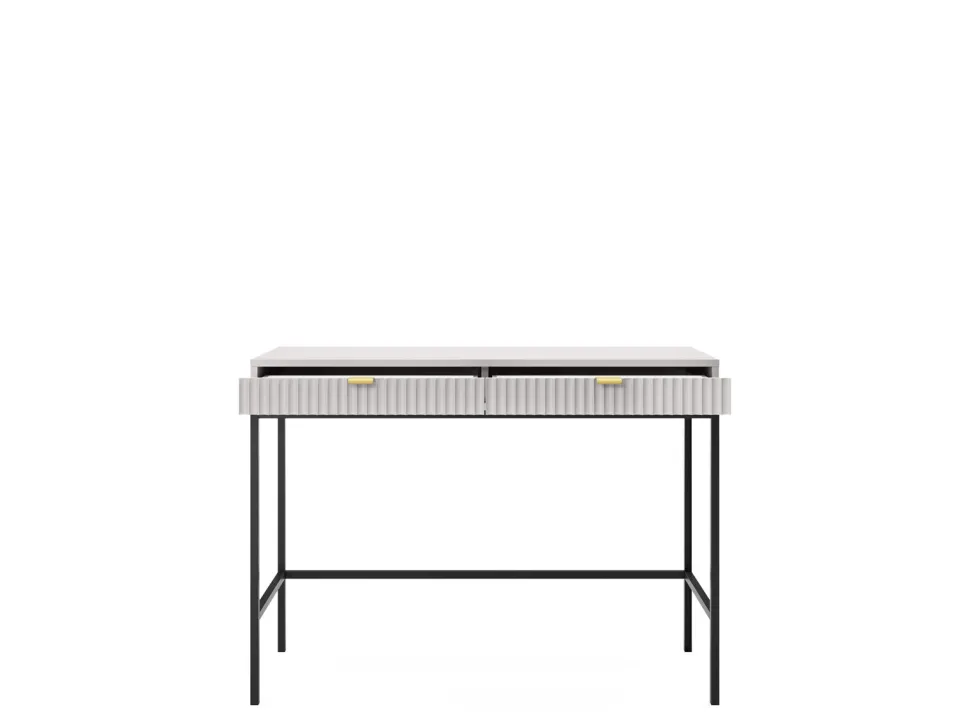 Zestaw mebli do salonu szary/czarny Delicious ryflowane fronty