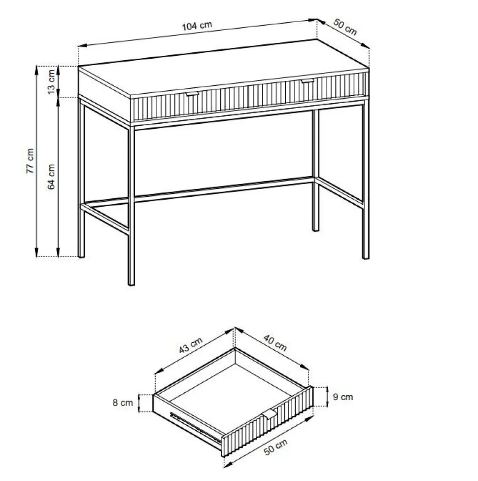 Zestaw mebli do salonu szary/czarny Delicious ryflowane fronty