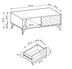 Zestaw mebli do salonu w jodełkę Fargo