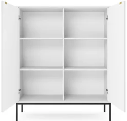 Zestaw mebli do sypialni biały/czarny Delicious ryflowane fronty