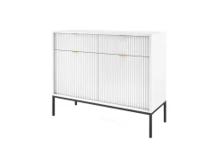 Zestaw mebli do sypialni biały/czarny Delicious ryflowane fronty