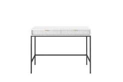 Zestaw mebli do sypialni biały/czarny Delicious ryflowane fronty