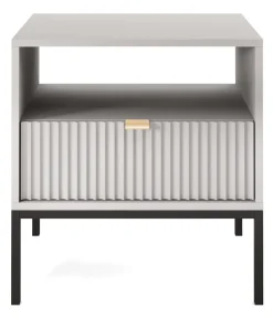 Zestaw mebli do sypialni szary/czarny Delicious ryflowane fronty