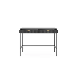 Zestaw mebli do sypialni czarny/czarny Delicious ryflowane fronty