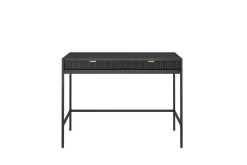 Zestaw mebli do sypialni czarny/czarny Delicious ryflowane fronty