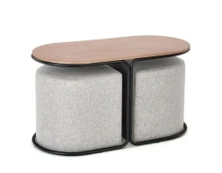 Zestaw stolik i 2 pufy Pampa