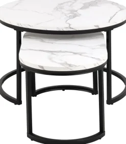 Zestaw stolików Spiro biały owalny